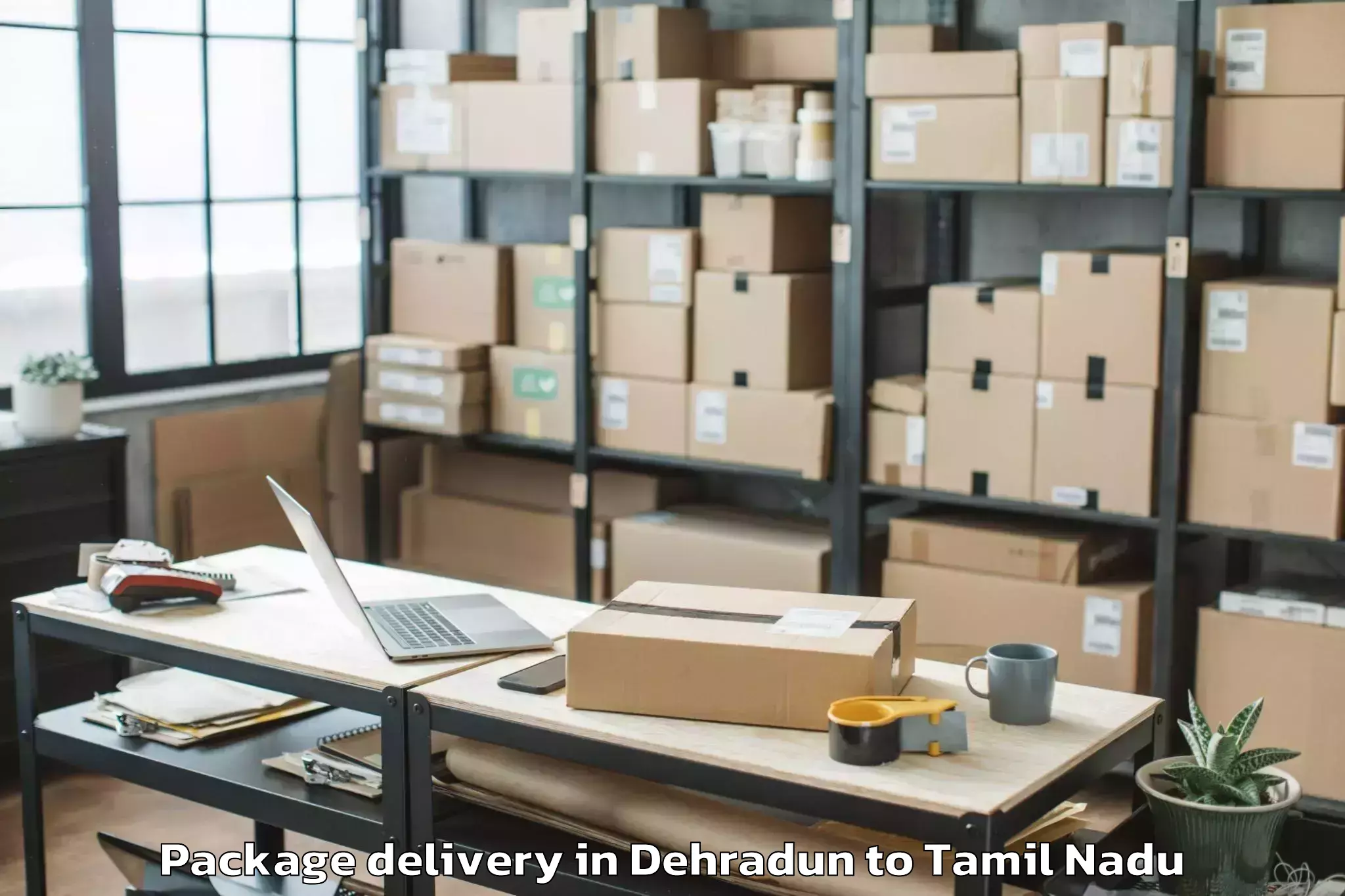 Trusted Dehradun to Vadamadurai Package Delivery